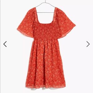 NWT Madewell Seersucker Lucie Tie Back Mini Dress